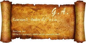 Gansel Ambrózia névjegykártya